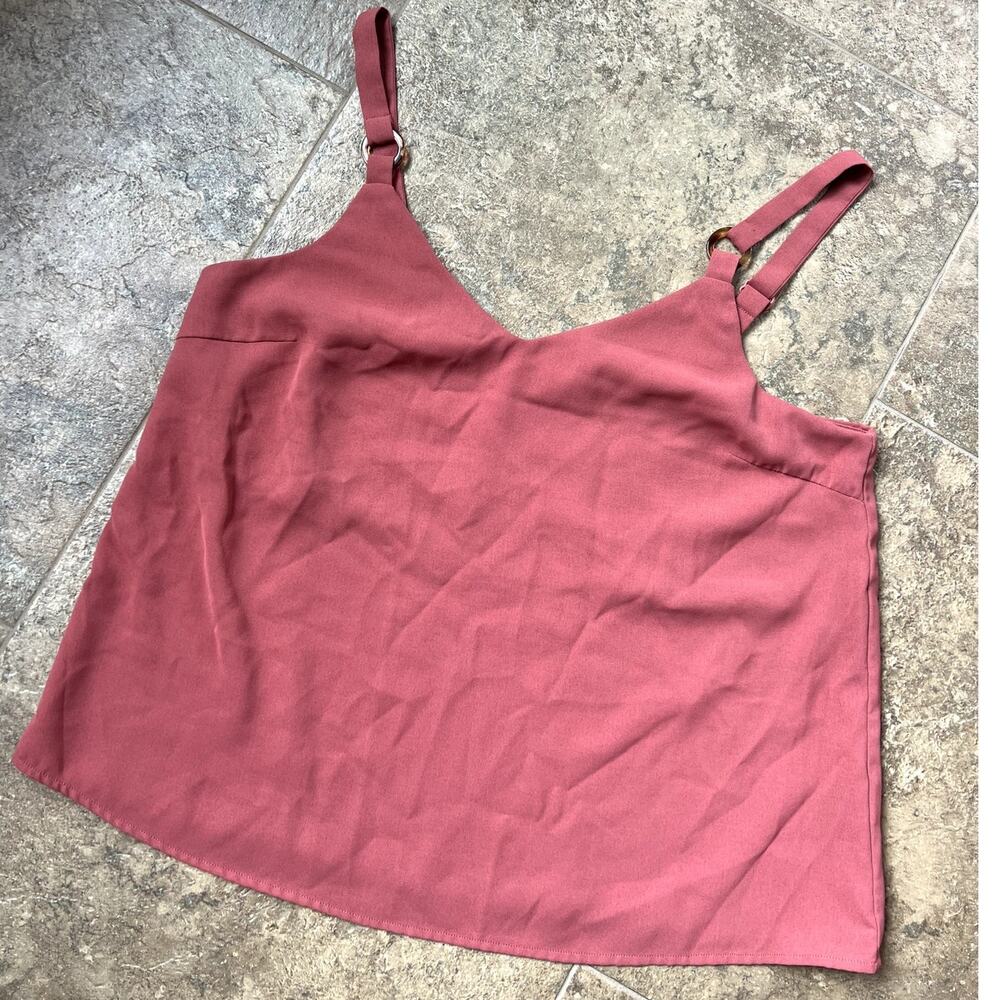 Hem & Thread Berry Crop Cami with Adjustable Straps, Women's size M
